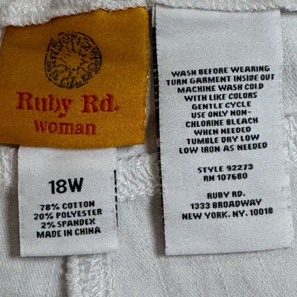 Ruby Rd. White Straight Leg Pants - Picture 4 of 7